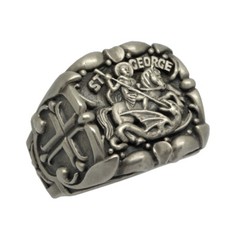 Saint George Roman Soldier handcrafted Sterling Silver 925 men’s ring US Sizes