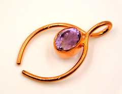 Artisan Handcrafted Copper Knot Pendant With Natural Brazilian Gemstone Pendant