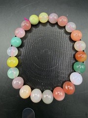Yanyuan Agate Colorful Beaded Bracelet, Handmade Stretch Bracelet for Daily Wear