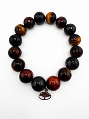 Jay King DTR 925 Sterling Silver Tigers Eye Beaded Necklace & Bracelet Set
