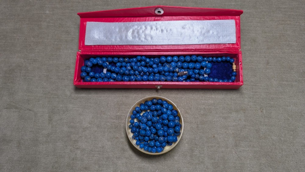 Lot of 4 Blue Lapis Lazuli beaded necklace 20 inches and 1 36 inches India