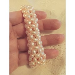 Pink Luster Natural Pink Freshwater Pearls Stretch Bracelet Cluster Multi Strand