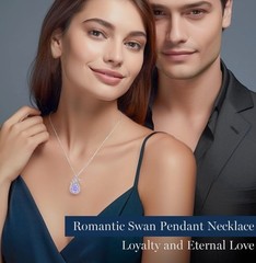 LOUISA SECRET June Birthstone Necklace 925 Sterling Silver Swan Water drop