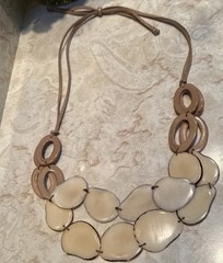 Tagua Africa Necklace Cafe Con Leche 14 Inch Statement