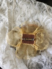 Organza Fabric Flower Brooch Pin
