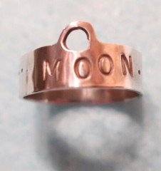 Moon and Star Ring; Size 7 3/4; Sterling; Made in USA by Peggy Johnson