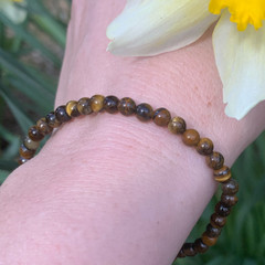 Tiger’s Eye 4mm bracelet, genuine cravings fighter, Fast shipping USA!