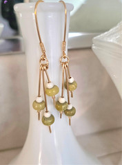 Handmade Serpentine and Magnesite Artisan Jewelry Earrings 100% BENEFITS CHARITY