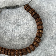 Handmade Laminate Wood Bead Bracelet Mens Adjustable Bracelet Handmade Beads NEW