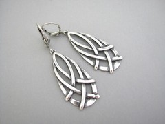 Celtic Knot Earrings Long Antiqued Silver Plt Birthday Anniversary Party Prom