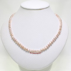 Genuine Pink Small Baroque Pearl Necklace Gold Plate Alloy Trigger Clasp TPJ