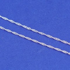 24”, 1mm, vintage Sterling silver necklace, 925 Singapore rope chain