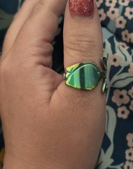 Handcrafted Silver Spoon Ring Size 14 Heart Nature Wrap Adjustable Unisex Adults