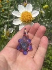Hand Blown Glass Mushroom Pendant