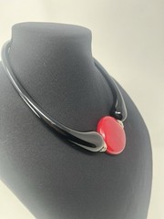 Studio Art Glass Murano? Choker Collar ALL Glass Necklace Stretch Over Head