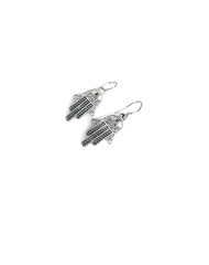 Boho Hamsa Earrings, Silver Hamsa Earrings, Hamsa Hand Jewelry