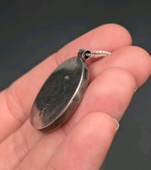 Cloisonne Enamel Sterling Silver Hawaii Hibiscus Flower Signed Pendant Necklace