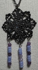 Lepidolite & Blue Lace Agate “Worry Catcher” Pendant On Chain By 927 Designs
