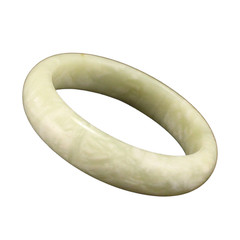 Natural Xiuyan Xiu Jade Bangle Bracelet 55.24g 57.5mm ID Light Green Stone Ring
