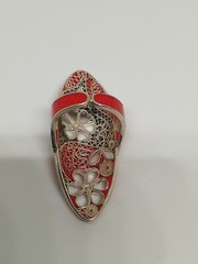 .925 Solid Silver Flower Cocktail Ring New.
