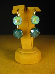 MARIANA JEWELRY EARRINGS SWAROVSKI CRYSTALS GREEN Yellow Gold PL Gift Mother’s D