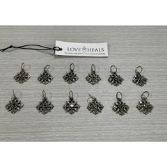 Love Heals Topaz NOVEMBER Birthstone Snowflake White Bronze Charm LH104