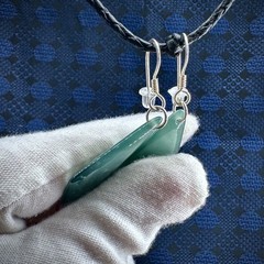 Blue Jade Earrings – Translucent Guatemalan Icy Jadeite Sterling Silver – 26M018