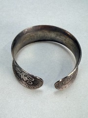 Vintage Tibetan Style Wide Cuff Bracelet Silver Tone Ethnic Tribal Boho