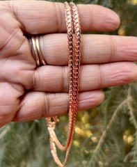 10 inch Pure Copper Flat Serpentine Chain Anklet, Healing Copper Jewelry