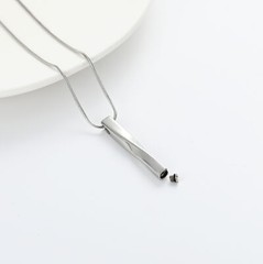 3D Vertical Bar Urn Necklace for Ashes Simple Bar Urn Pendant Memorial Necklace