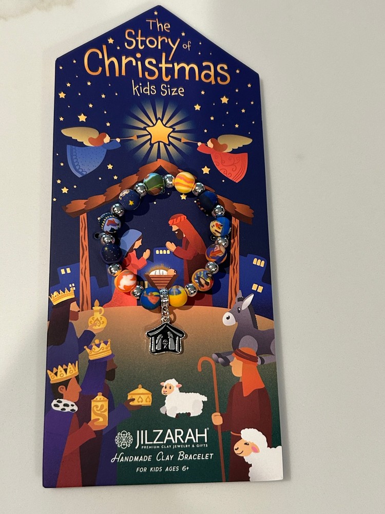 Jilzarah The Story of Christmas Handmade Clay Kids Bracelet NWT