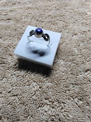 Lapis Swirl Ring. Set Into A Tarnish-Resistant Rhodium Plated Mounting Size 7.5