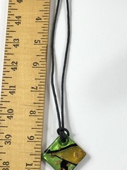 Dichroic Glass Pendant Necklace Artisan Handmade Fused – 18 in Length