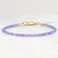 Tiny 2mm Tanzanite Bracelet, Delicate Gold Filled or Silver