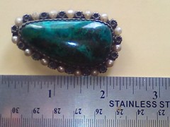 PIN PENDANT BROOCH EILAT STONE SILVER YEMENITE GENUINE VINTAGE925 ESTATE JEWEL