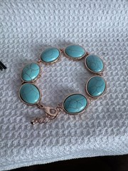 The Danbury Mint Health & Happiness Copper & Turquoise Bracelet New
