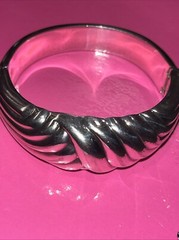FAB MCMvintage Mexico sterling silver 925 wide hinged bangle, bracelet 6 3/4 In