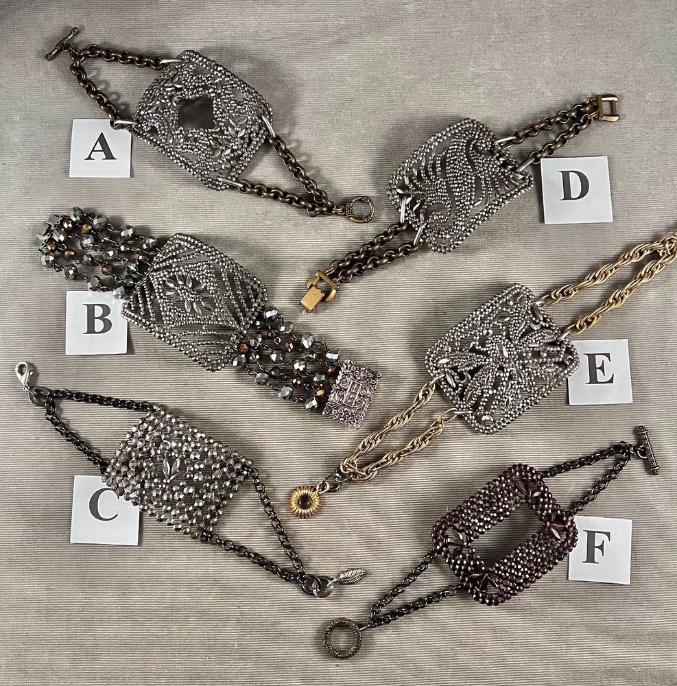 2″ Wide Antique Georgian, Victorian French Cut Steel Cuff Bracelets , 6 Styles