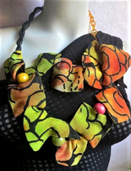 Nita Angeletti OOAK Art To Wear Fall Leaves Statement Necklace