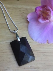 Shungite Pendant Shungite Rectangular Faceted Pendant With Chain Reiki Karelia.