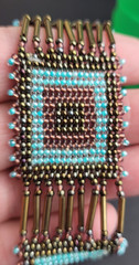 BOHO Seed Bead Adjustable Bracelet Handmade Blue Brown Mauve 5.5-7″