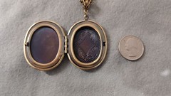 Antique Bronze Sacred Heart Locket Necklace Great Gift Family Mother Daughter