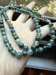 Elegant Moss Agate Necklace – Genuine Gemstone Beads