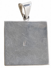 Handmade Peruvian 950 Silver Inlay Pendant