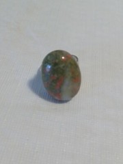 Unakite Jasper Sterling 925 RING. JASPER IS 3/4 «X 1/2» SIZE APROX A 7.