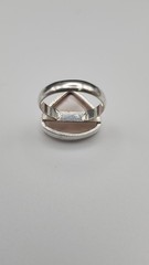 Natural Rose Quartz Crystal Ring In Sterling Silver Size 8.5