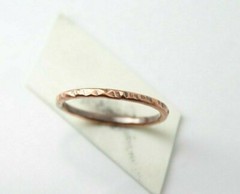 Copper Ring Stackable Hammered Rings band Size 11 Promise Ring Unisex thin 2mm