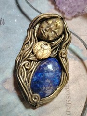 Maat Egyptian Goddess of Truth necklace. Ma’at Lapis Lazuli Stone Pendant
