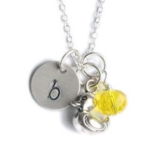 Rubber Ducky Charm Necklace | dainty duck jewelry, sterling silver, animal lover
