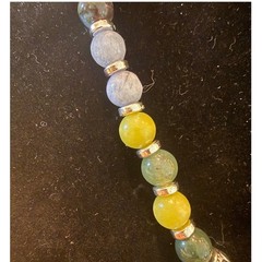 Seraphinite Teardrop Necklace Green Hand Beaded Earthy Boho Coastal Artisan